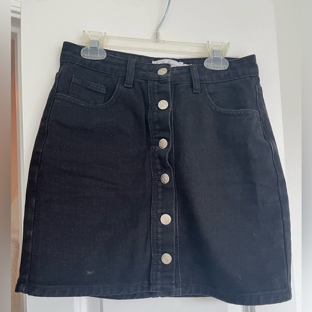 Petal and Pup Black Denim Skirt
